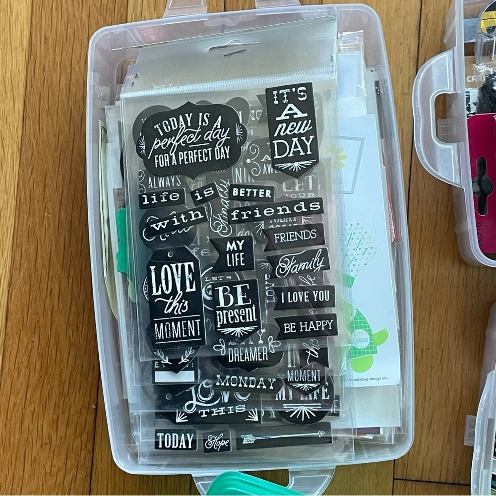 Scrapbooking Supplies Mystery Box Stackable Container Art Craft
